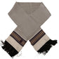 Elegant Beige Silk Scarf with Black Accents