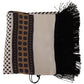Elegant Beige Silk Scarf with Black Accents