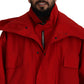 Sleek Red Lightweight Windbreaker Jacket