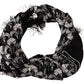 Elegant Floral Silk Scarf with Fringes