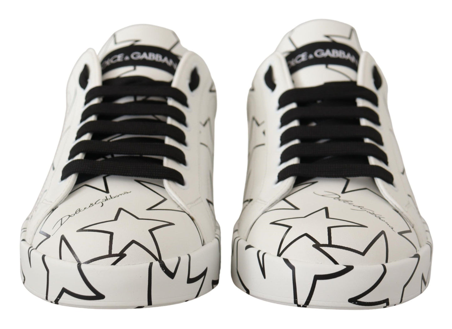 White Leather Stars Low Top Sneakers Shoes