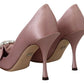 Crystal-Embellished Silk Bow Pumps