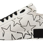 White Leather Stars Low Top Sneakers Shoes
