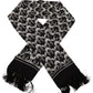 Elegant Floral Silk Scarf with Fringes