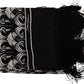Elegant Floral Silk Scarf with Fringes