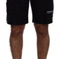 Black Bermuda Cargo Casual Shorts