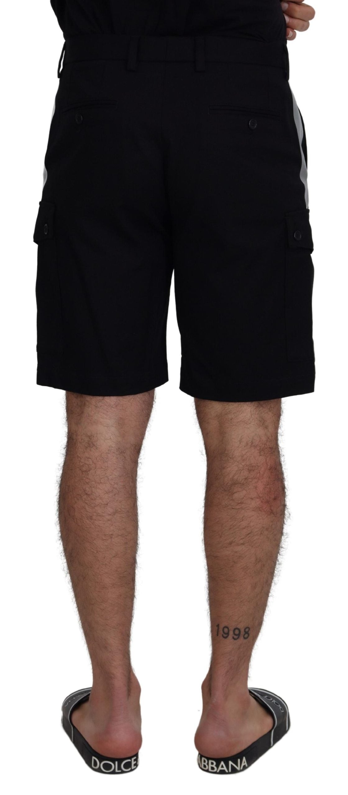 Black Bermuda Cargo Casual Shorts