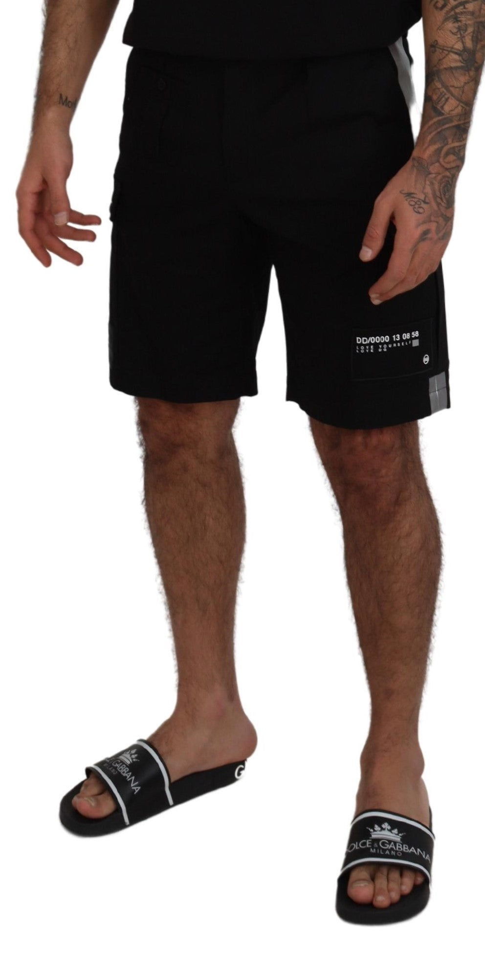 Black Bermuda Cargo Casual Shorts