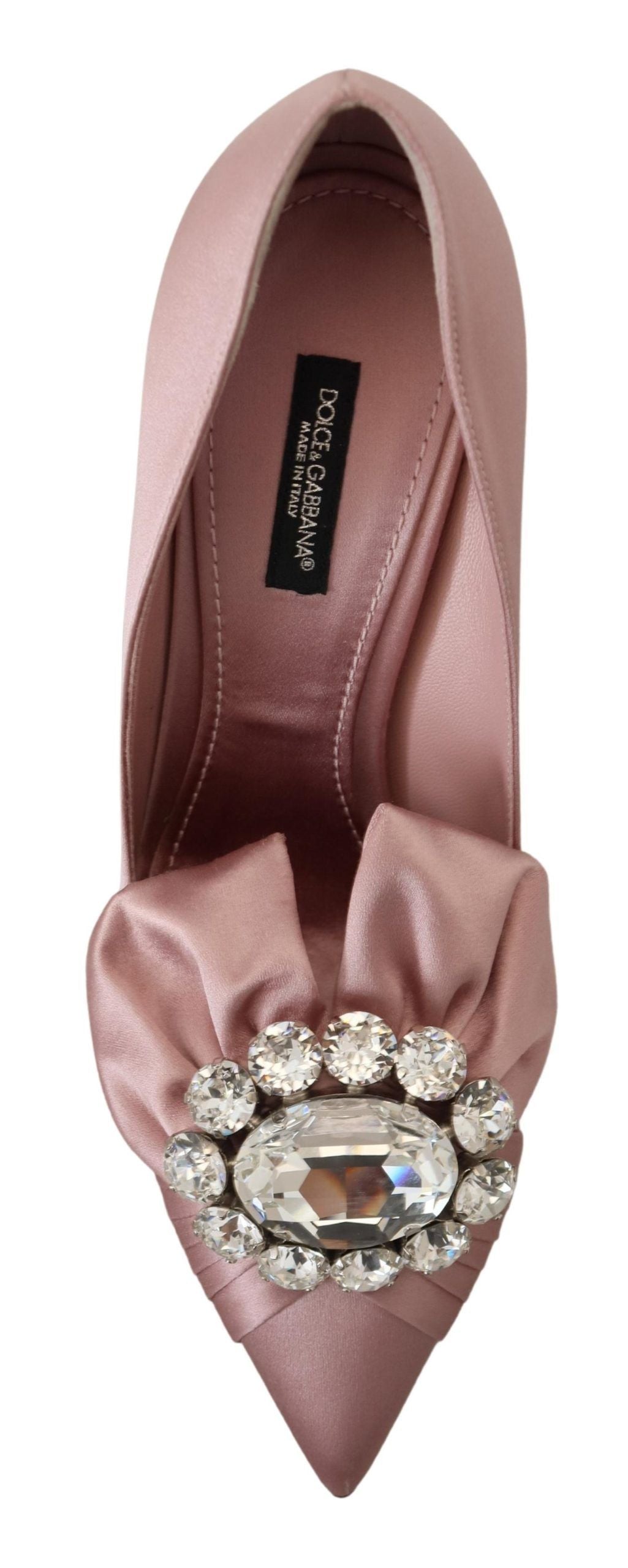 Crystal-Embellished Silk Bow Pumps