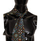 Elegant Multicolor Silk Scarf with Fringe Details