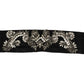 Black Silk Brass Crystal Embellished Waist Belt