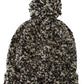 Multicolor Knit Beanie with Fur Pom