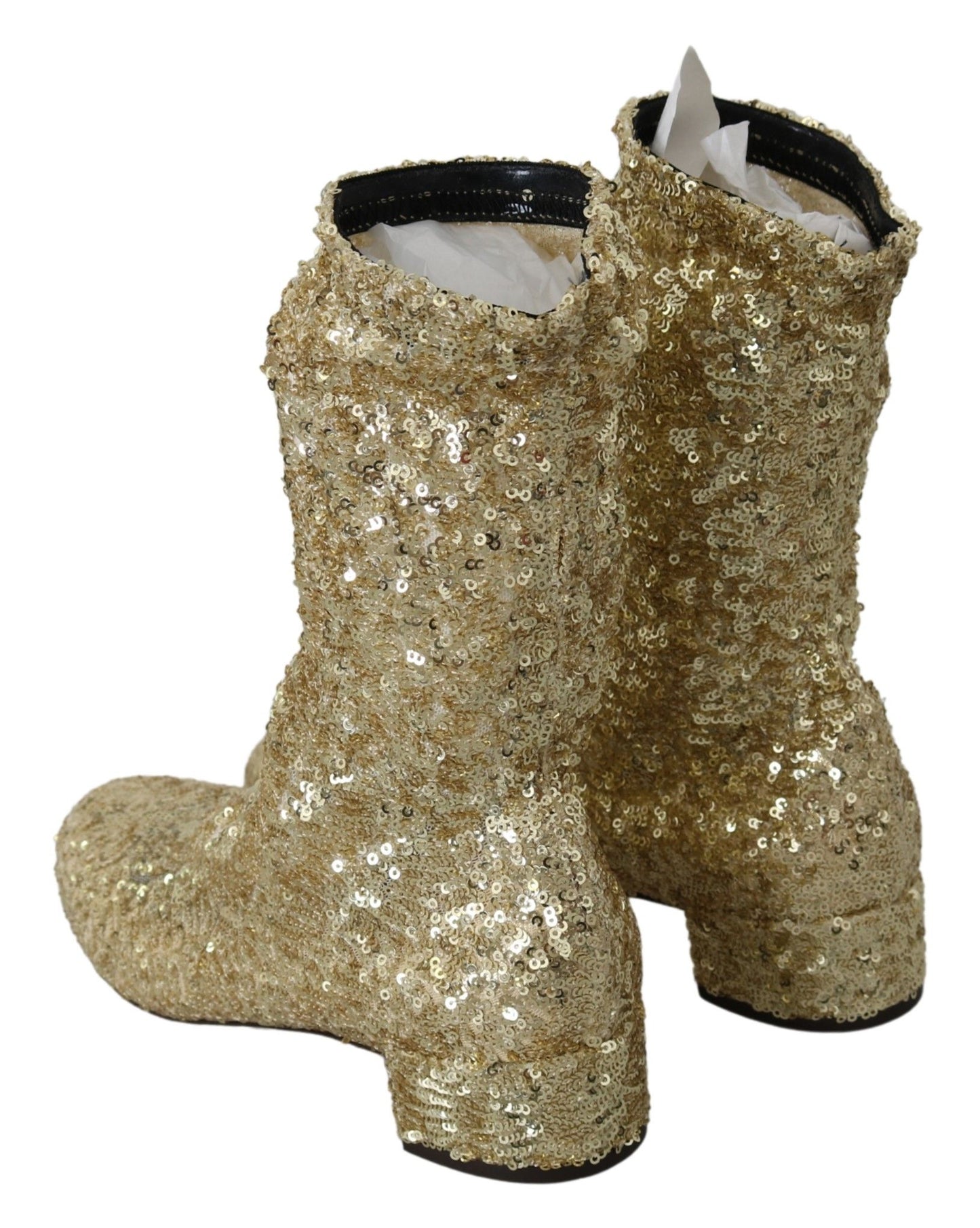 Golden Elegance Ankle Boots