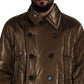 Elegant Bronze Double-Breasted Jacket