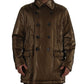 Elegant Bronze Double-Breasted Jacket