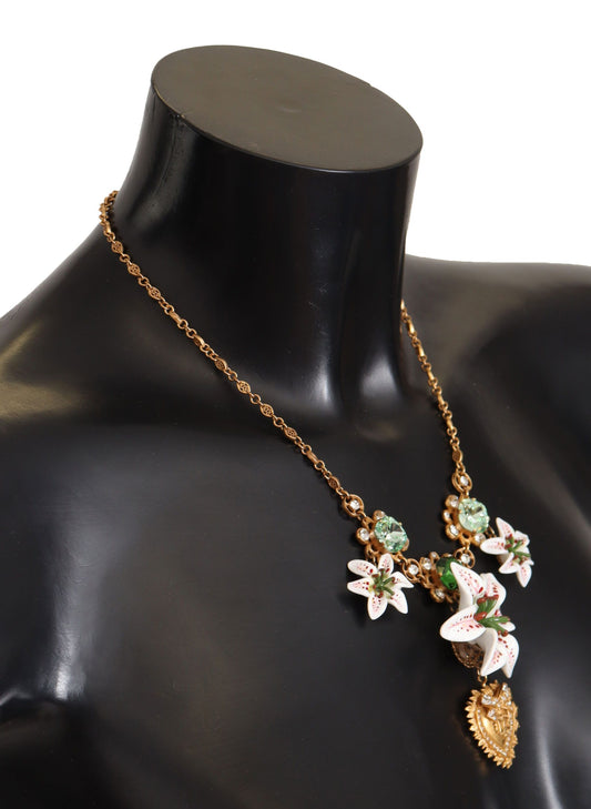 Elegant Lilium Motif Statement Necklace