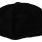Elegant Black Virgin Wool Beanie Hat