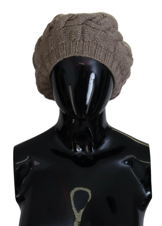 Elegant Cashmere Knit Beanie in Chic Brown