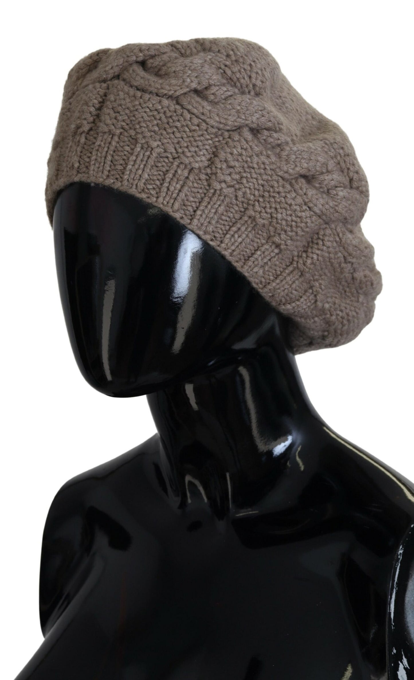 Elegant Cashmere Knit Beanie in Chic Brown