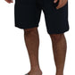 Blue Bermuda Mid Waist Casual Shorts