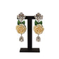 Elegant Dangling Rose Clip Earrings