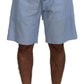 Light Blue Bermuda Mid Waist Casual Shorts