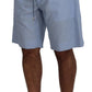 Light Blue Bermuda Mid Waist Casual Shorts