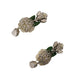 Elegant Dangling Rose Clip Earrings