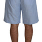 Light Blue Bermuda Mid Waist Casual Shorts
