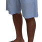 Light Blue Bermuda Mid Waist Casual Shorts