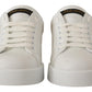 Elegant White and Orange Casual Sneakers
