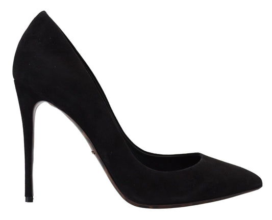 Elegant Black Suede Stiletto Pumps