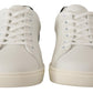 Elegant White Leather Low-Top Sneakers