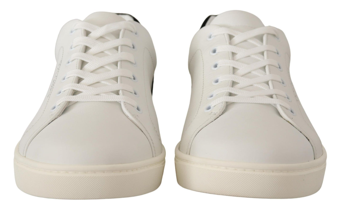 Elegant White Leather Low-Top Sneakers