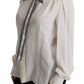 Elegant White Silk Blouse with Detachable Bow