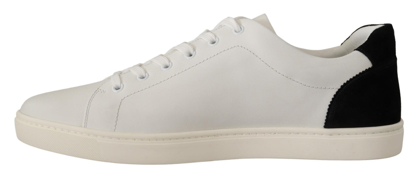 Elegant White Leather Low-Top Sneakers