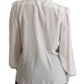 Elegant White Silk Blouse with Detachable Bow