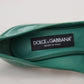 Emerald Elegance Leather Heels Pumps