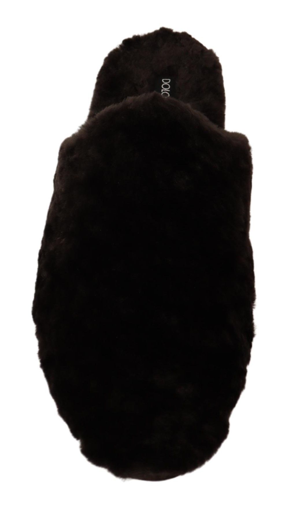 Chic Black Suede Fur Flat Slides