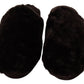 Chic Black Suede Fur Flat Slides