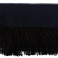 Elegant Silk Fringed Scarf in Blue Baroque