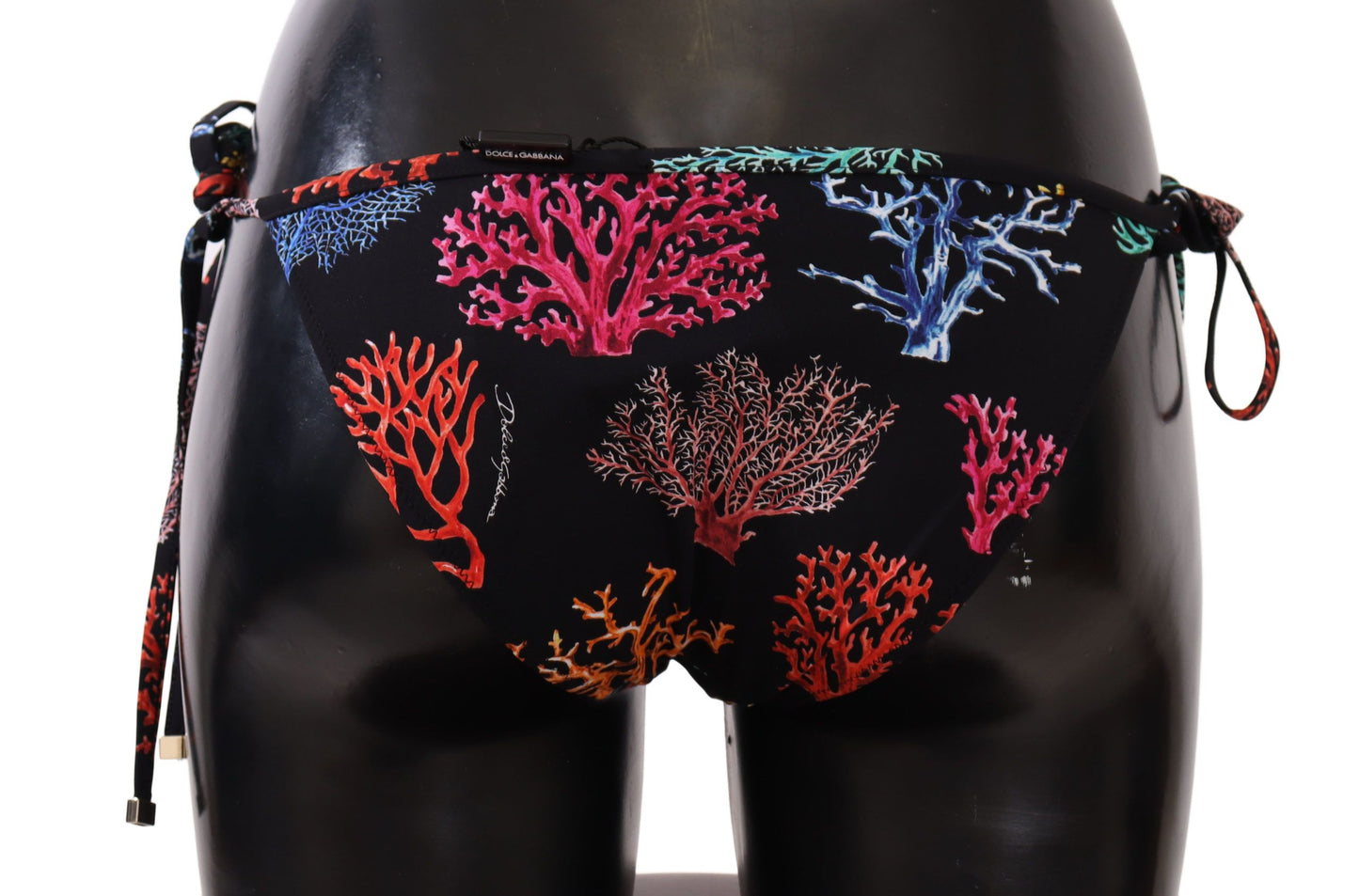 Elegant Black Coral Printed Bikini Bottom