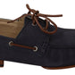 Elegant Blue & Brown Leather Boat Shoes