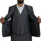 Sleek Silver Martini Slim Fit Three-Piece Suit