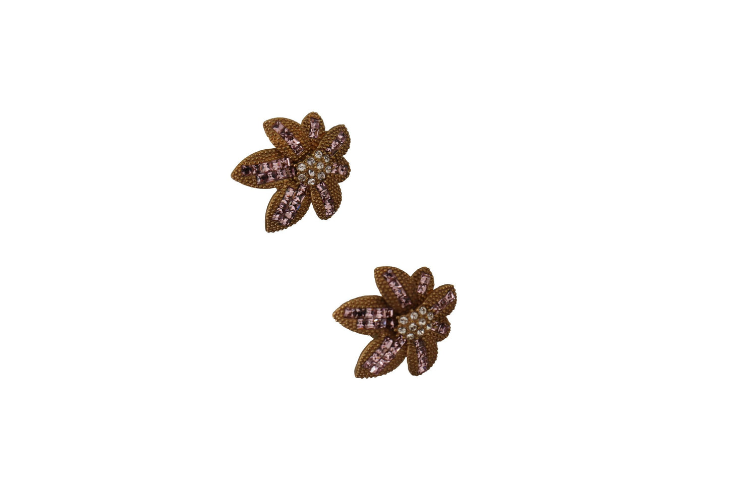 Elegant Gold Floral Clip On Earrings