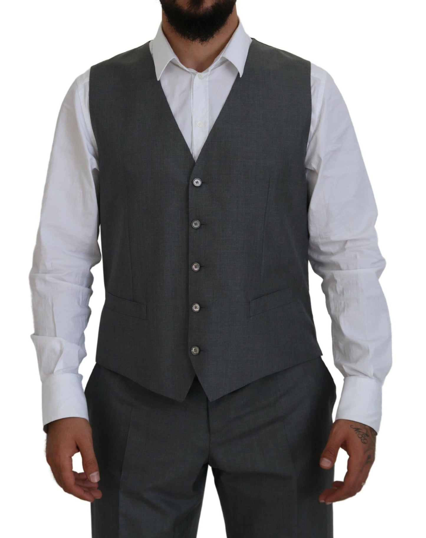 Sleek Silver Martini Slim Fit Three-Piece Suit