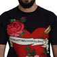 Elegant Heart Motif Cotton Tee