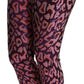 Multicolor Patterned Cropped High Waist Pants