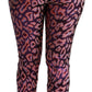 Multicolor Patterned Cropped High Waist Pants
