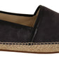 Elegant Gray Suede Espadrilles Slip-Ons